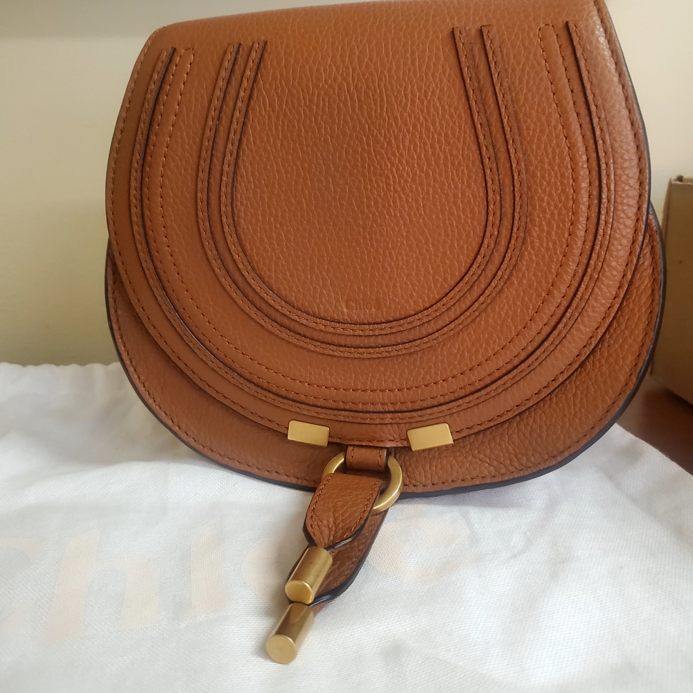 Chloe Tan Leather Saddle Bag